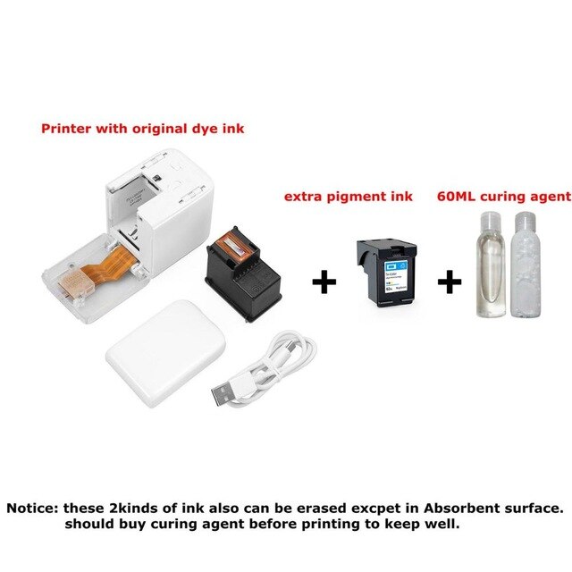 Handheld Mobile Printer Paperless Multi-surface tattoo photo logo pattern bar code Multipurpose Portable MINI Color Printer