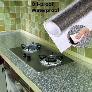 40x100cm Kitchen Oil-proof Waterproof Stickers Aluminum Foil Kitchen Stove Cabinet Self Adhesive Wall Sticker DIY Wallpaper