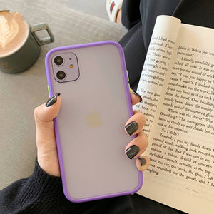 Mint Hybrid Simple Matte Bumper Phone Case for Iphone 11 Case Pro Max Xr Xs 6s 8 7 Plus Shockproof Soft Tpu Silicone Clear Cover