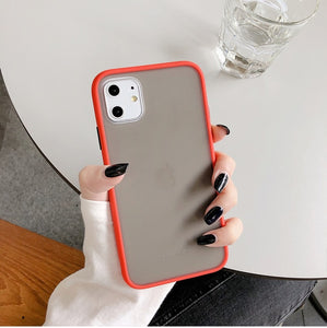 Mint Hybrid Simple Matte Bumper Phone Case for Iphone 11 Case Pro Max Xr Xs 6s 8 7 Plus Shockproof Soft Tpu Silicone Clear Cover