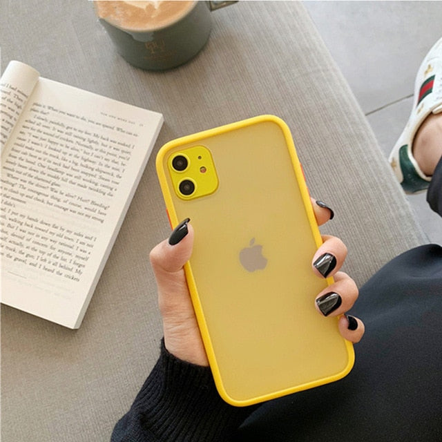 Mint Hybrid Simple Matte Bumper Phone Case for Iphone 11 Case Pro Max Xr Xs 6s 8 7 Plus Shockproof Soft Tpu Silicone Clear Cover