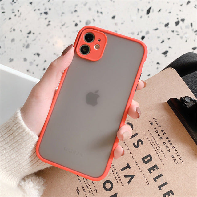 Mint Hybrid Simple Matte Bumper Phone Case for Iphone 11 Case Pro Max Xr Xs 6s 8 7 Plus Shockproof Soft Tpu Silicone Clear Cover