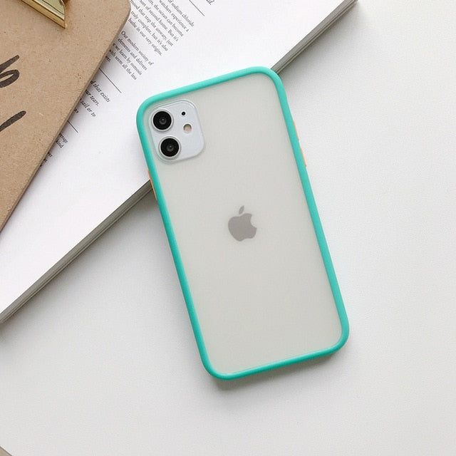 Mint Hybrid Simple Matte Bumper Phone Case for Iphone 11 Case Pro Max Xr Xs 6s 8 7 Plus Shockproof Soft Tpu Silicone Clear Cover