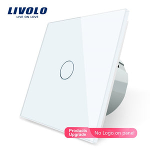 Livolo luxury Wall Touch Sensor Switch,EU Standard Light Switch,Crystal Glass switch power,1Gang 1Way Switch,220-250,C701-1/2/5