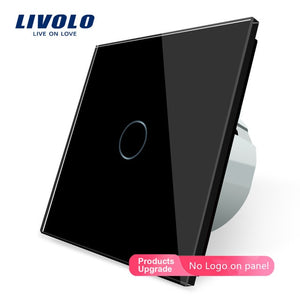 Livolo luxury Wall Touch Sensor Switch,EU Standard Light Switch,Crystal Glass switch power,1Gang 1Way Switch,220-250,C701-1/2/5