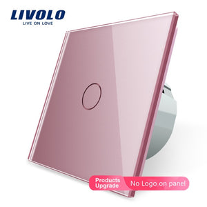 Livolo luxury Wall Touch Sensor Switch,EU Standard Light Switch,Crystal Glass switch power,1Gang 1Way Switch,220-250,C701-1/2/5