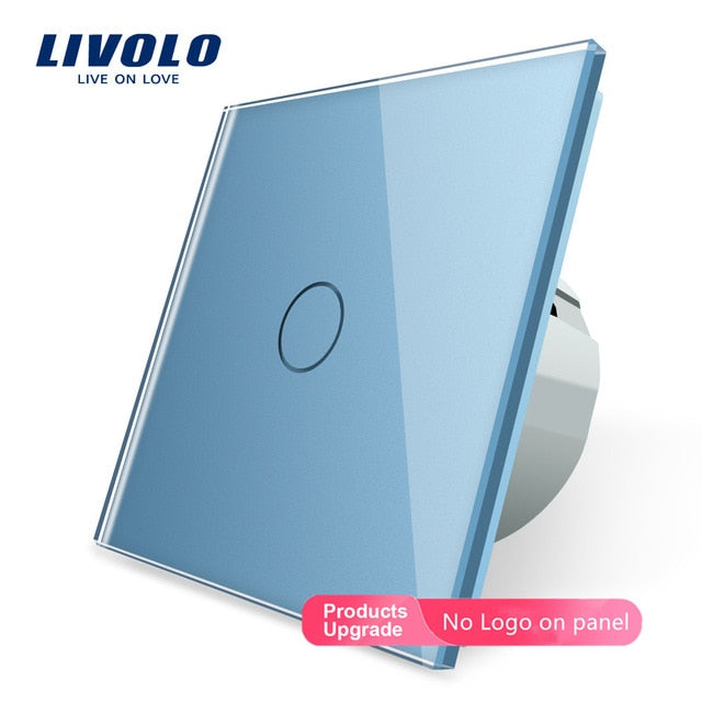 Livolo luxury Wall Touch Sensor Switch,EU Standard Light Switch,Crystal Glass switch power,1Gang 1Way Switch,220-250,C701-1/2/5