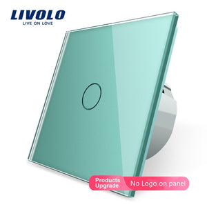 Livolo luxury Wall Touch Sensor Switch,EU Standard Light Switch,Crystal Glass switch power,1Gang 1Way Switch,220-250,C701-1/2/5