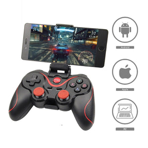 Venta al por mayor Terios T3 X3 Joystick inalámbrico Gamepad controlador de juego bluetooth BT3.0 Joystick para teléfono móvil Tablet TV Box Holder