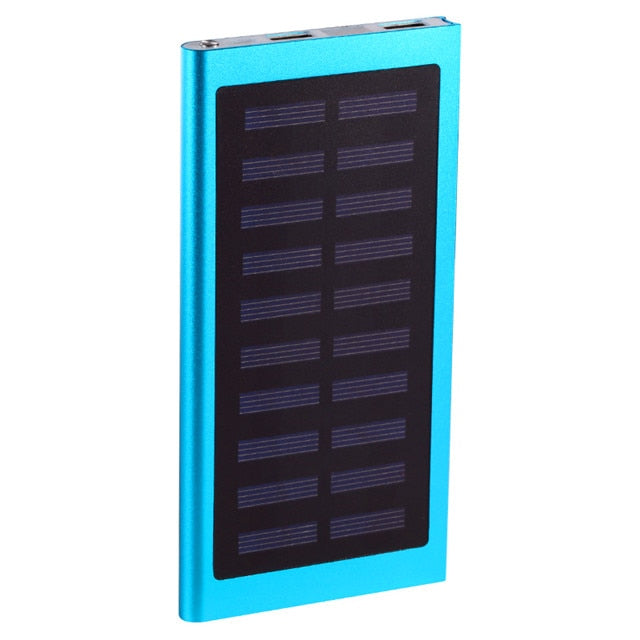 Solar Power Bank 30000mah External Battery 2 USB LED Portable Powerbank Mobile Phone Solar Charger for Xiaomi Iphone Huawie