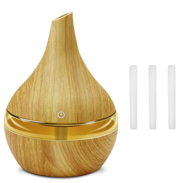 Diffuseur d'air à arôme électrique USB, en bois, humidificateur d'air, ultrasons en bois, huile essentielle, aromathérapie, Cool, dispositif de brouillard pour la maison, 300ML