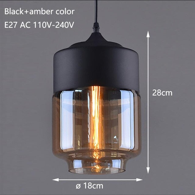 Nordic Modern loft hanging Glass Pendant Lamp Fixtures E27 E26 LED Pendant lights for Kitchen Restaurant Bar living room bedroom