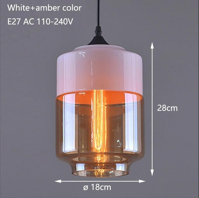 Nordic Modern loft hanging Glass Pendant Lamp Fixtures E27 E26 LED Pendant lights for Kitchen Restaurant Bar living room bedroom