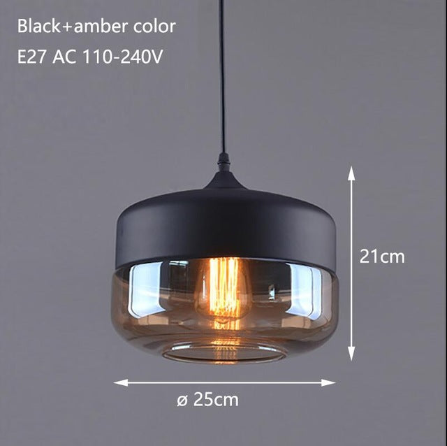 Nordic Modern loft hanging Glass Pendant Lamp Fixtures E27 E26 LED Pendant lights for Kitchen Restaurant Bar living room bedroom