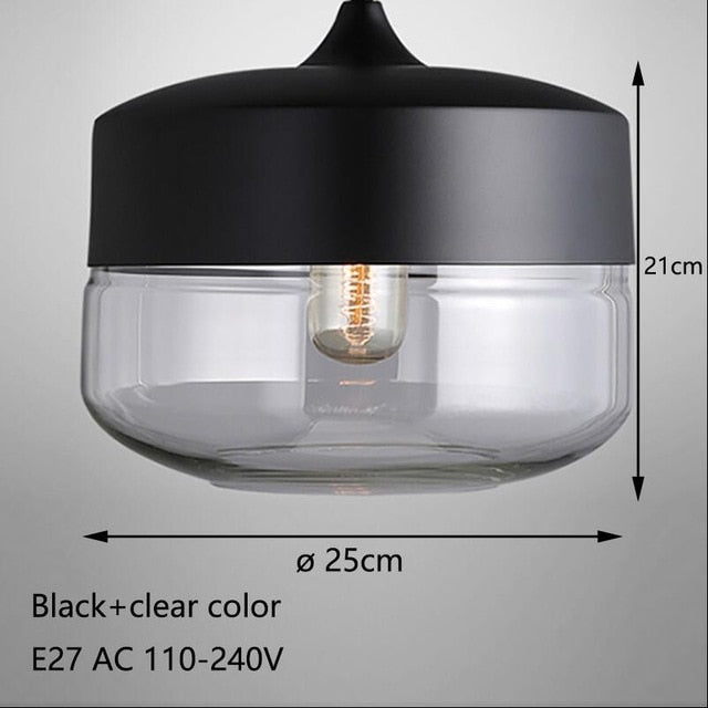 Nordic Modern loft hanging Glass Pendant Lamp Fixtures E27 E26 LED Pendant lights for Kitchen Restaurant Bar living room bedroom