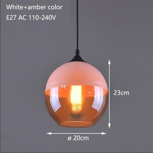 Nordic Modern loft hanging Glass Pendant Lamp Fixtures E27 E26 LED Pendant lights for Kitchen Restaurant Bar living room bedroom