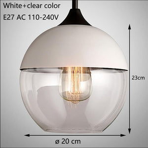 Nordic Modern loft hanging Glass Pendant Lamp Fixtures E27 E26 LED Pendant lights for Kitchen Restaurant Bar living room bedroom