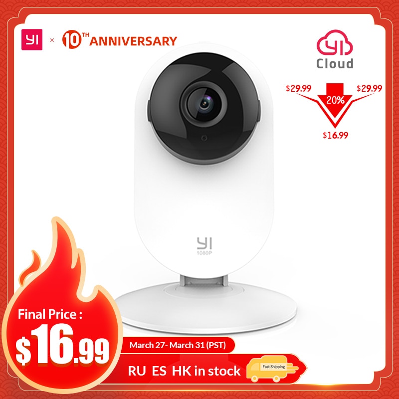 YI 1080p Home Camera Indoor IP Security Surveillance System with Night Vision for Home/Office/Baby/Nanny/Pet Monitor iOS Android