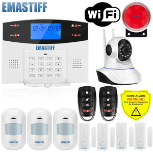 IOS Android APP Wired Wireless Home Security LCD PSTN WIFI GSM Alarm System Intercom Remote Control Autodial Siren Sensor Kit