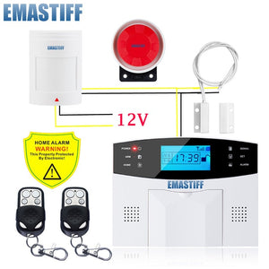 IOS Android APP Wired Wireless Home Security LCD PSTN WIFI GSM Alarm System Intercom Remote Control Autodial Siren Sensor Kit