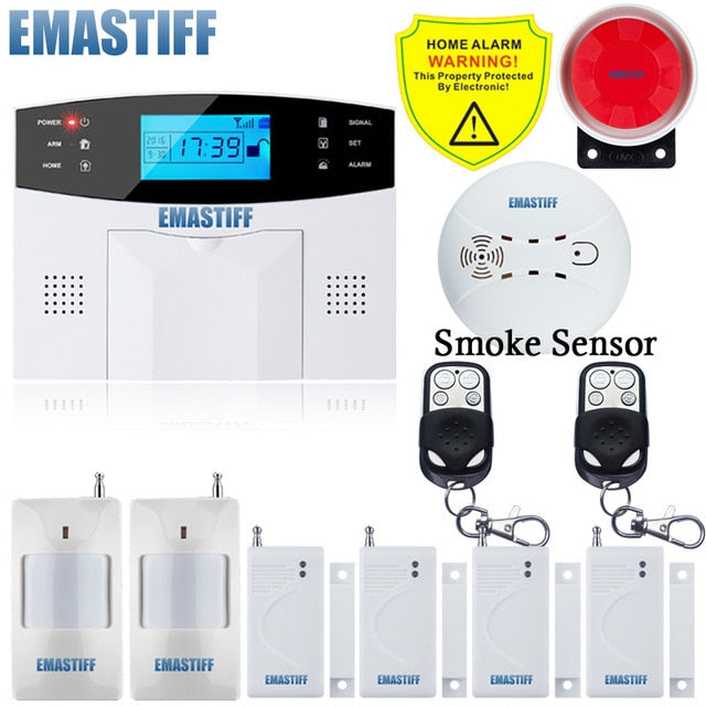 IOS Android APP Wired Wireless Home Security LCD PSTN WIFI GSM Alarm System Intercom Remote Control Autodial Siren Sensor Kit