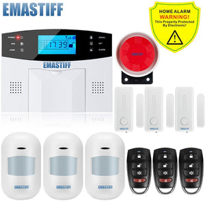 IOS Android APP Wired Wireless Home Security LCD PSTN WIFI GSM Alarm System Intercom Remote Control Autodial Siren Sensor Kit
