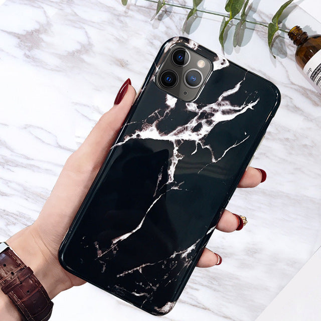 Moskado Phone Case For iPhone 6 6s 7 8 Plus Luxury Glossy Granite Stone Marble Texture Cover For iPhone 11 Pro X XS Max XR Shell