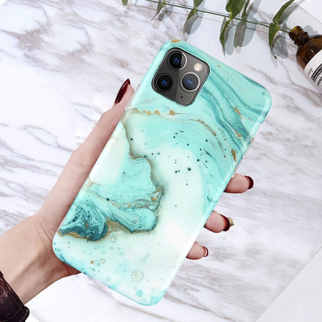 Moskado Phone Case For iPhone 6 6s 7 8 Plus Luxury Glossy Granite Stone Marble Texture Cover For iPhone 11 Pro X XS Max XR Shell