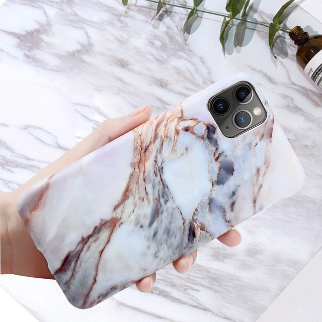 Moskado Phone Case For iPhone 6 6s 7 8 Plus Luxury Glossy Granite Stone Marble Texture Cover For iPhone 11 Pro X XS Max XR Shell