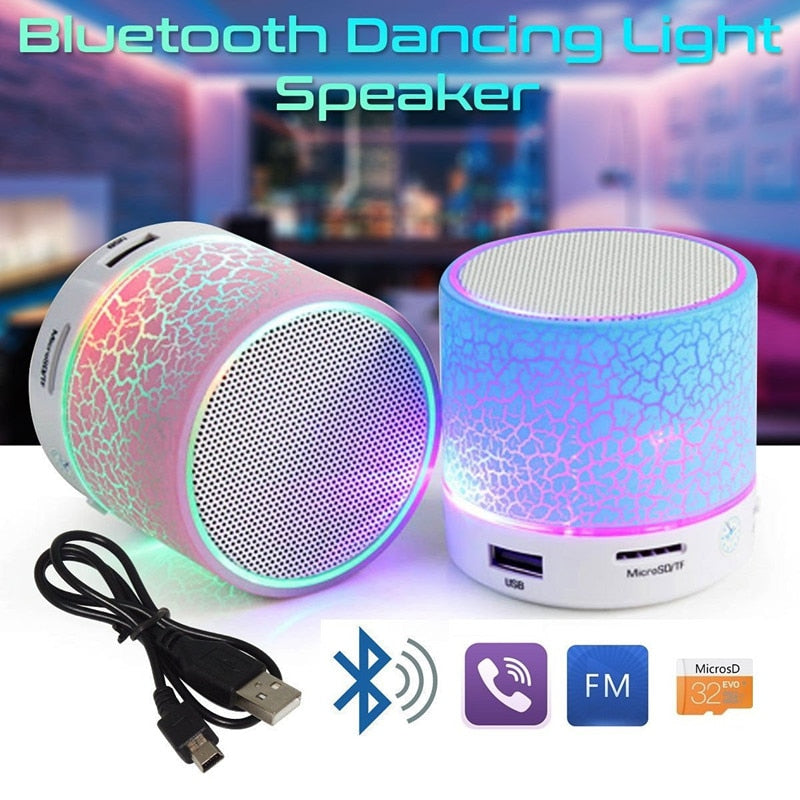 GETIHU Bluetooth Speaker Led Portable Mini Wireless Speaker Player USB Radio Fm Mp3 Music Sound Colum for PC Mobile phone