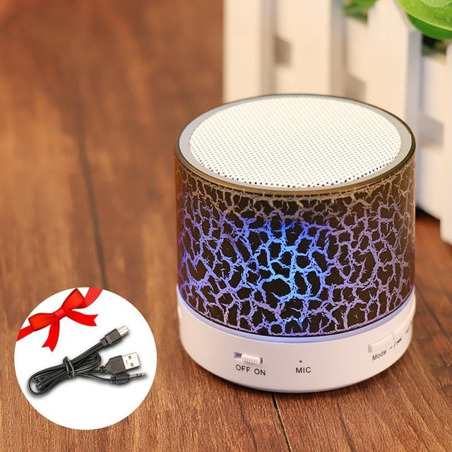 GETIHU Bluetooth Speaker Led Portable Mini Wireless Speaker Player USB Radio Fm Mp3 Music Sound Colum for PC Mobile phone