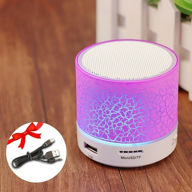 GETIHU Bluetooth Speaker Led Portable Mini Wireless Speaker Player USB Radio Fm Mp3 Music Sound Colum for PC Mobile phone