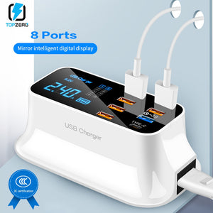 8 Ports Quick Charge 3.0 Led Display USB Charger For Android iPhone Adapter Phone Tablet Fast Charger For xiaomi huawei samsung