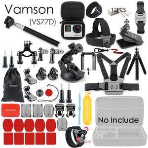 Vamson for Gopro Accessories Set for go pro hero 8 7 6 5 4 kit 3 way selfie stick for Eken h8r / for xiaomi for yi EVA case VS77