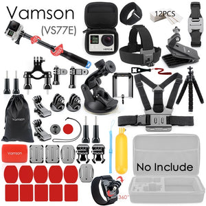 Vamson for Gopro Accessories Set for go pro hero 8 7 6 5 4 kit 3 way selfie stick for Eken h8r / for xiaomi for yi EVA case VS77