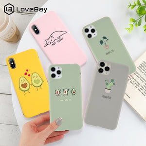 Lovebay Silicone Téléphone étuis pour iPhone 7 XR 11 Pro D'avocat Vagues Cactus Pour iPhone 5SE 6 6s 8 Plus X XS Max Soft TPU Couverture Arrière