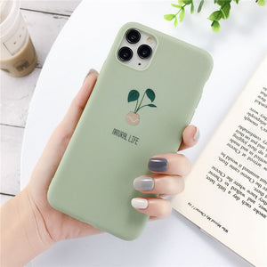 Lovebay Silicone Téléphone étuis pour iPhone 7 XR 11 Pro D'avocat Vagues Cactus Pour iPhone 5SE 6 6s 8 Plus X XS Max Soft TPU Couverture Arrière