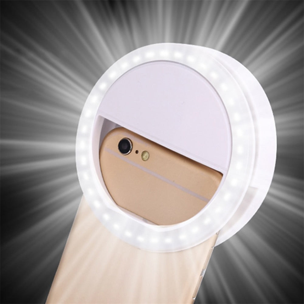 LED Ring Flash Universal Selfie Light Portable Mobile Phone 36 LEDS Selfie Lamp Luminous Ring Clip For iPhone 8 7 6 Plus Samsung