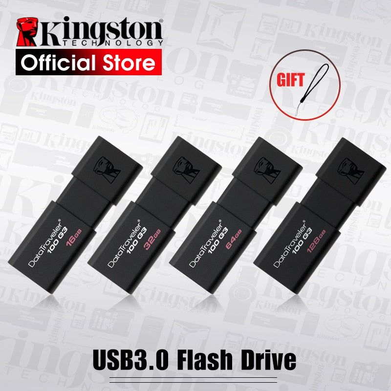 Kingston USB Flash Drives 8GB 16GB 32GB 64GB 128GB USB 3.0 Pen Drive high speed PenDrives DT100G3