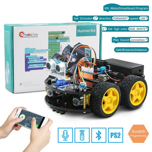 Emakefun For Arduino Robot 4WD Cars APP RC Remote Control Bluetooth Robotics Learning Kit Educational Stem Toys for Children Kid