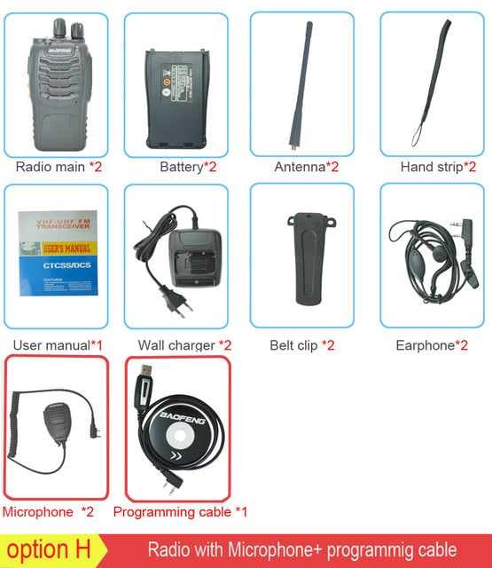 2Pcs/set baofeng BF-888S Walkie Talkie Portable radio station BF888s 5W BF 888S Comunicador Transmitter Transceiver radio set