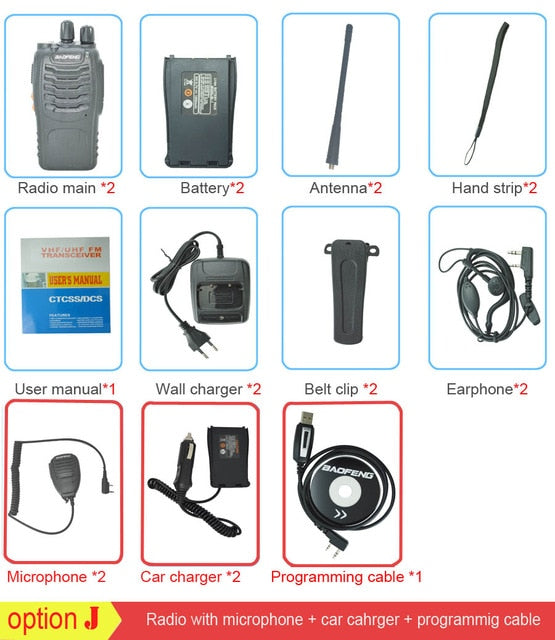 2Pcs/set baofeng BF-888S Walkie Talkie Portable radio station BF888s 5W BF 888S Comunicador Transmitter Transceiver radio set